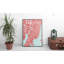 «Jersey City City Map», reproduction d'impression sur affiche en rose-24705281