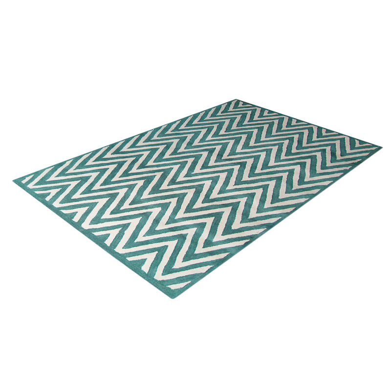 Ziggy Chevron Wool Hand Woven Area Rug, Rectangle 153 x 244cm