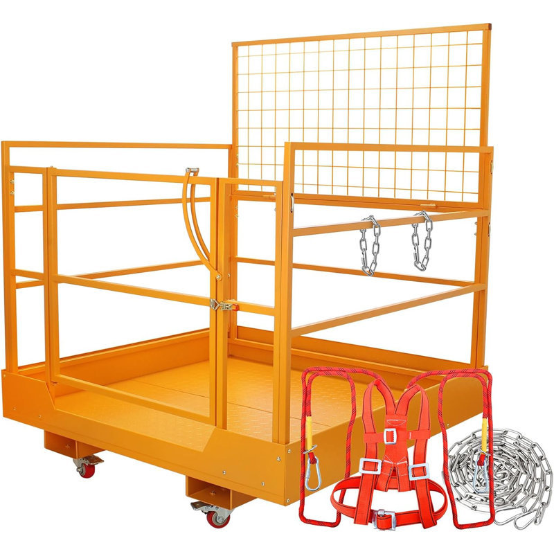 45"X43" Forklift Safety Cage With 4 Wheels