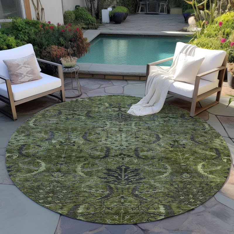 Tapis intérieur / extérieur vert Rustica , 8 pi x 8 pi