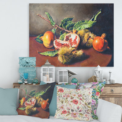 «Vintage Still Life Of Orange Fruits», reproduction sur toile