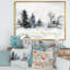 «Christmas Minimalistic Forest Landscape and Snow - Floater Frame, peinture sur toile»-59850420-59850417