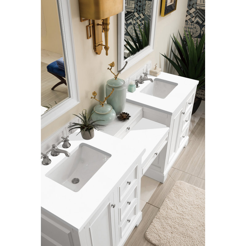 De Soto 84''  W Double Vanity, White Zeus, Bright White