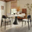 Table de salle à manger Mid-Century ronde pour 4-8 personnes avec plateau en pierre luxueux et piédestal sculptural élégant-1070403827-1070403836