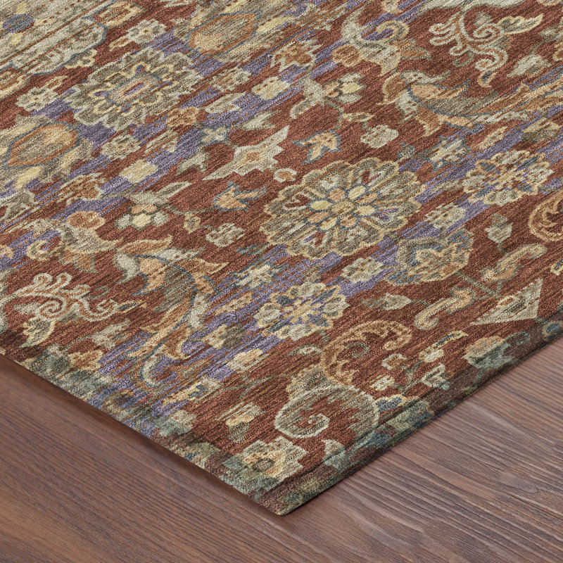 Tapis lavable à la machine intérieur / extérieur ACN2485, Bourgogne, 1 pi 8 po x 2 pi 6 po