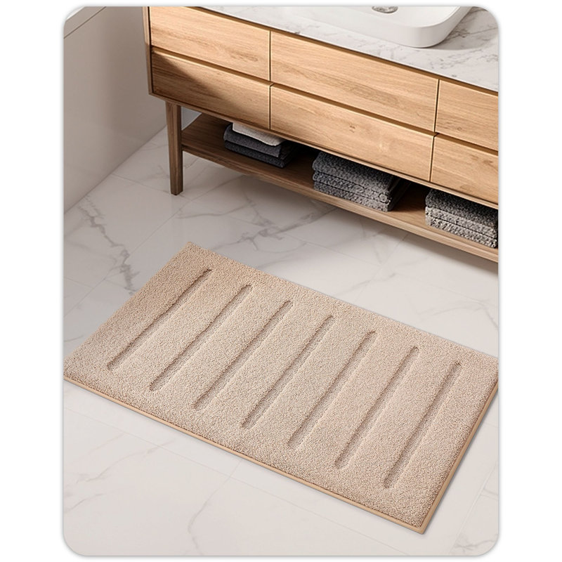 Tapis pour salle de bain Christofer, Simple - L 36 po x l 24 po, Kaki
