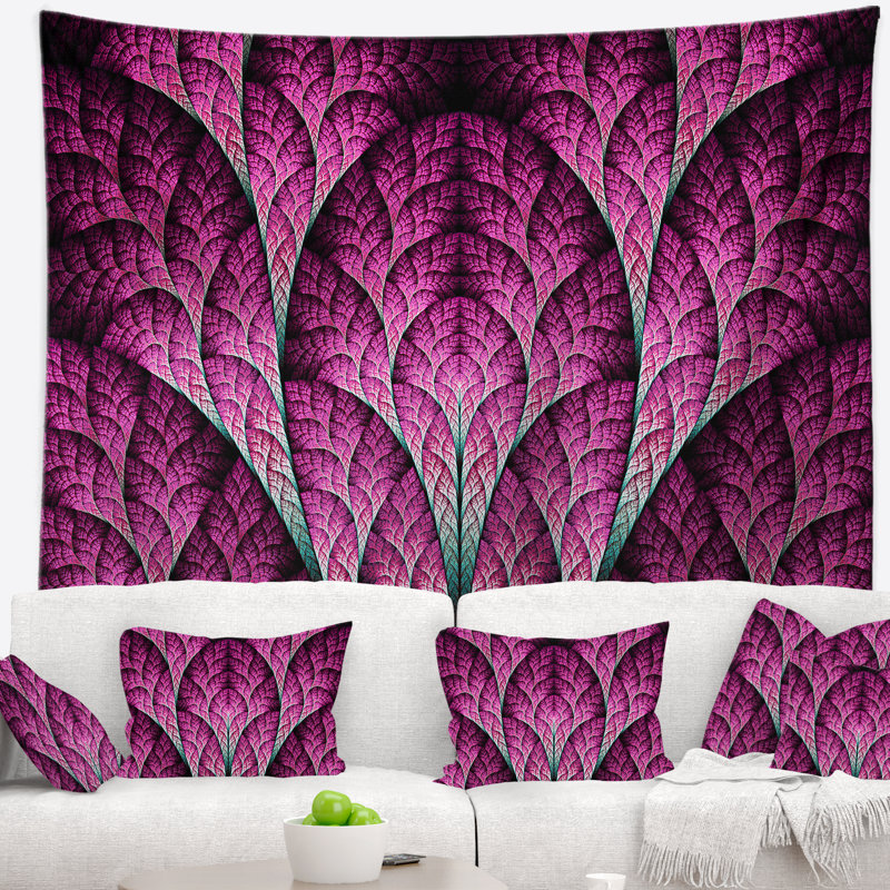 Tapisserie de l’organisme biologique de couleur rose et exotique abstrait, H 50 po x l 60 po