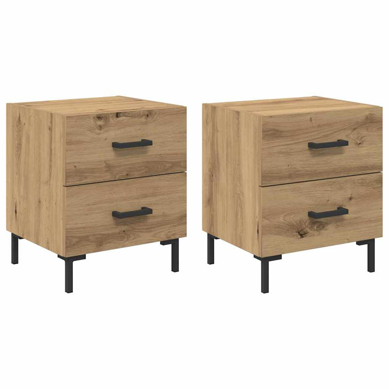 40cm W Manufactured Wood Bedside Table, Artisan Oak