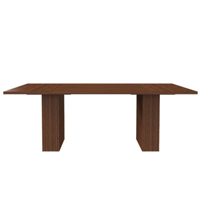 78 Inch Long Dining Table with Storage Base in Natural Wood Veneer, Rectangular MDF Farmhouse Table for 6, Modern Rustic Kitchen Table for Dining Room