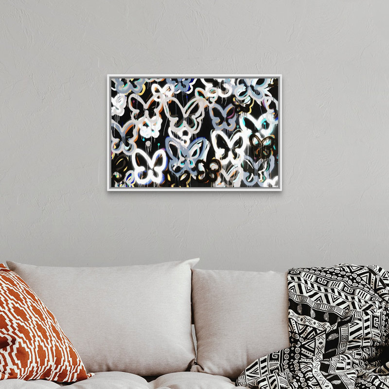 Reproduction d'art sur toile, Cadre flottant blanc, H 22 po x l 32 po x P 1,75po