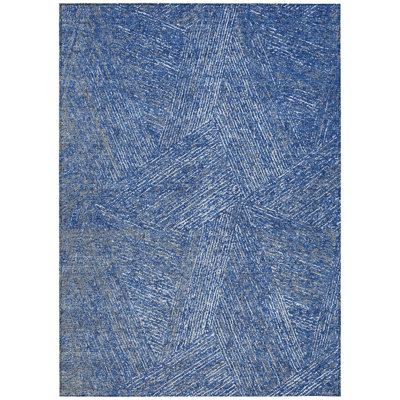Tapis intérieur lavable abstrait bleu marine 3 pi x 5 pi HomeRoots