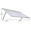 Auvent en métal blanc 4,6 blanc, extérieur en aluminium avec finition thermolaquée, solin intégré à charnière continue, conception d'installation efficace, quincaillerie en acier inoxydable, largeur de 52,47 po, 33,34 po