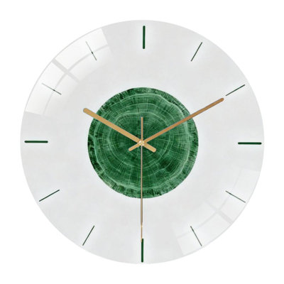 Horloge murale 12 po ronde en verre trempé avec mouvement à quartz silencieux