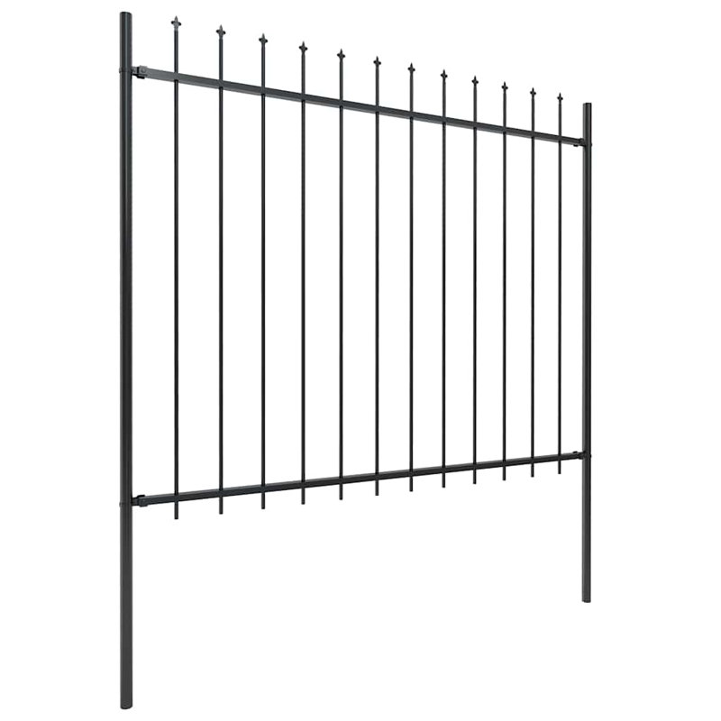 Clôture en métal noir Kimmswick, H 6,5 pi x l 22,5 pi