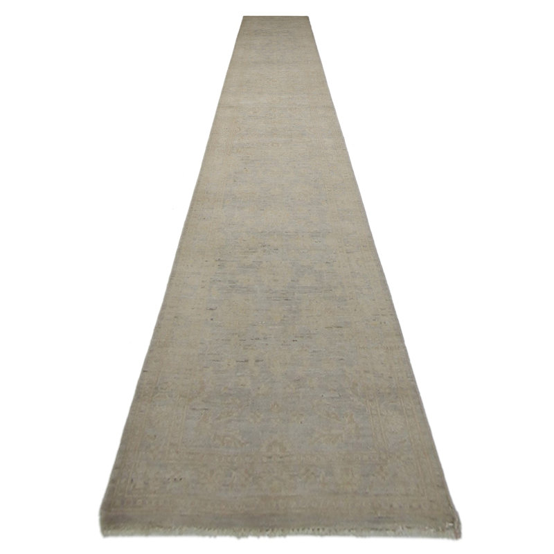 Davey Hand Knotted 2.6x16 Beige Runner