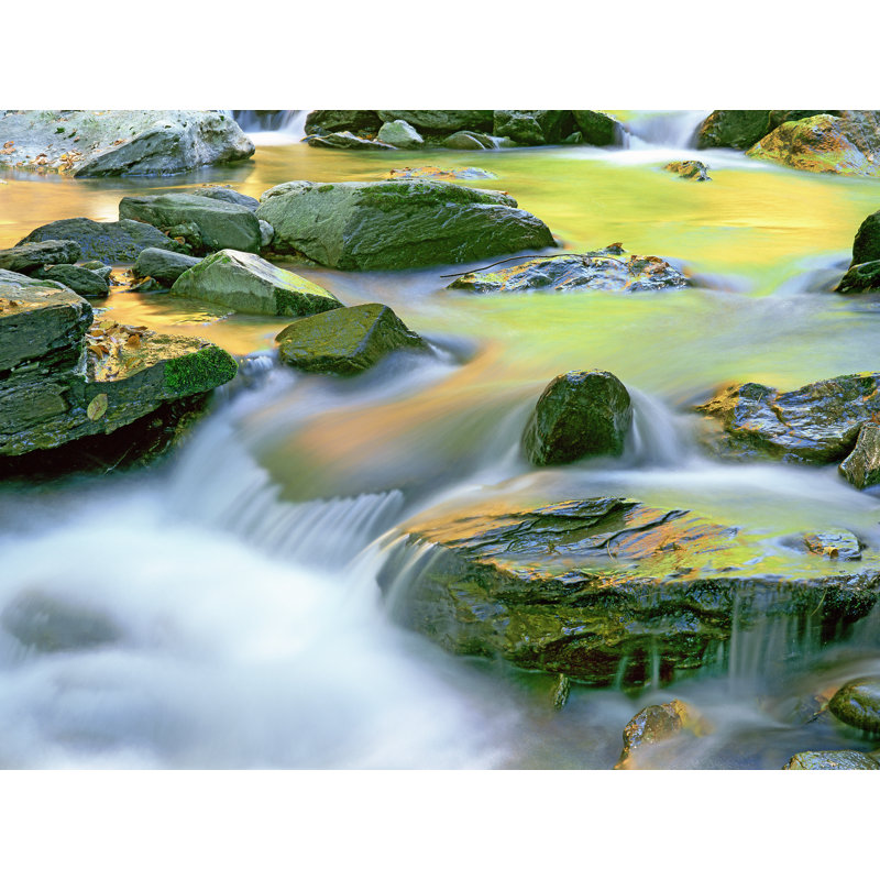Autumn Colors Reflecting In Bash Bish Falls Print by Bruce Heinemann, 17.25" H x 21.25" W, Black Framed Paper