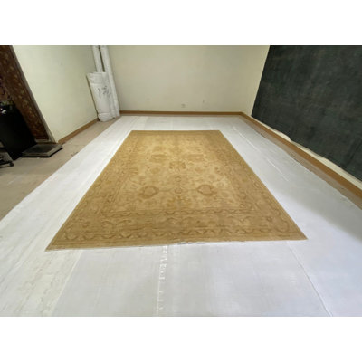 One-of-a-Kind Rectangle 8'3" X 11'3" New Age Area Rug in Ivory/Gold