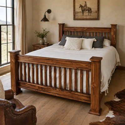 Canyon Creek Rustic Spindle Panel Bed