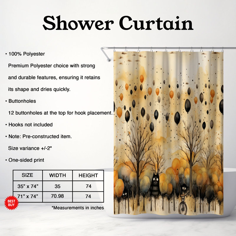 Rideau de douche Midnight Harvest - Premium, H 74 po x l 71 po