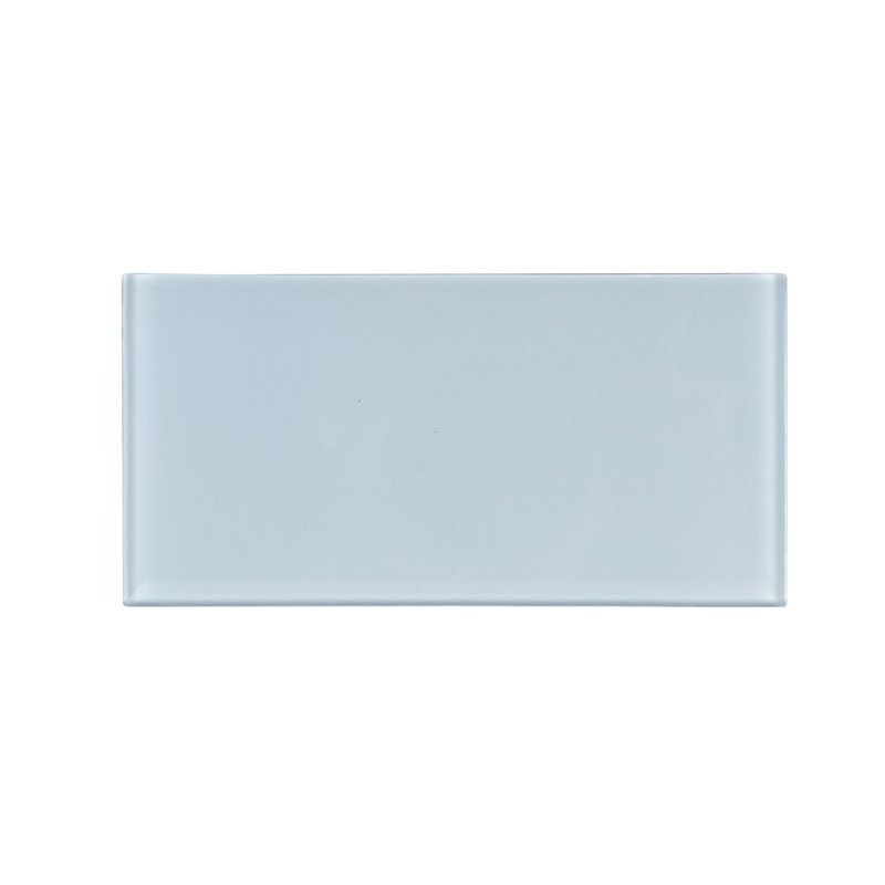 Carrelage style métro auto-adhésif en verre 3 po x 6 po, Gris clair de lune