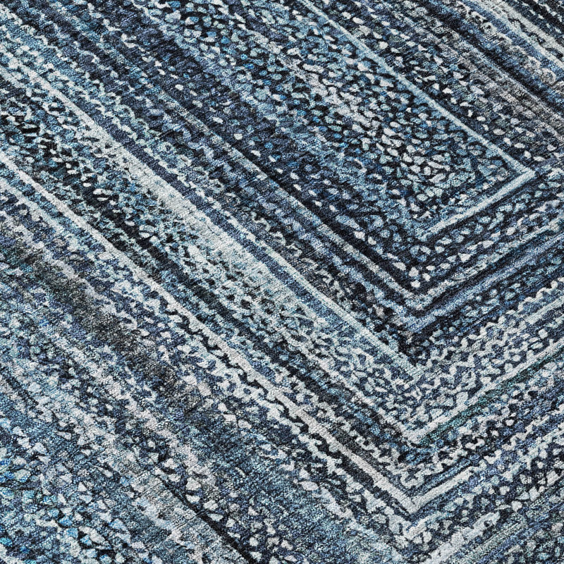 Tapis bleu ACN1725 intérieur / extérieur lavable à la machine, Rectangulaire 3 pi x 5 pi