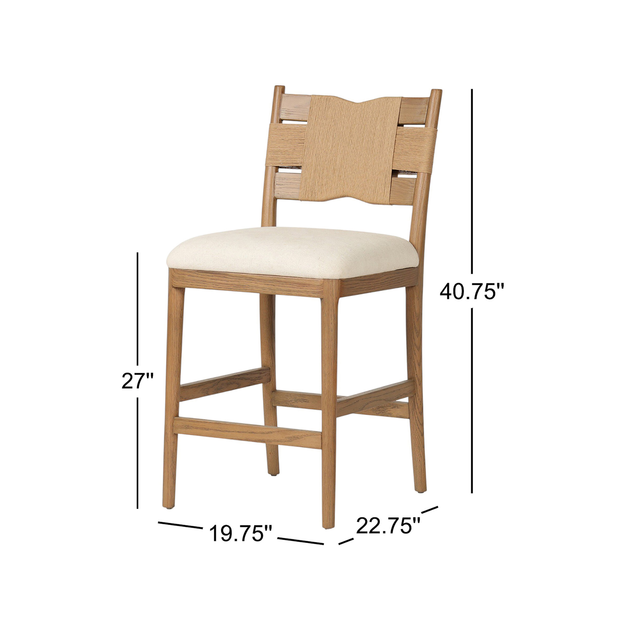 Tova Stool-Bergamo Parchment-Counter, Light Buff Oak