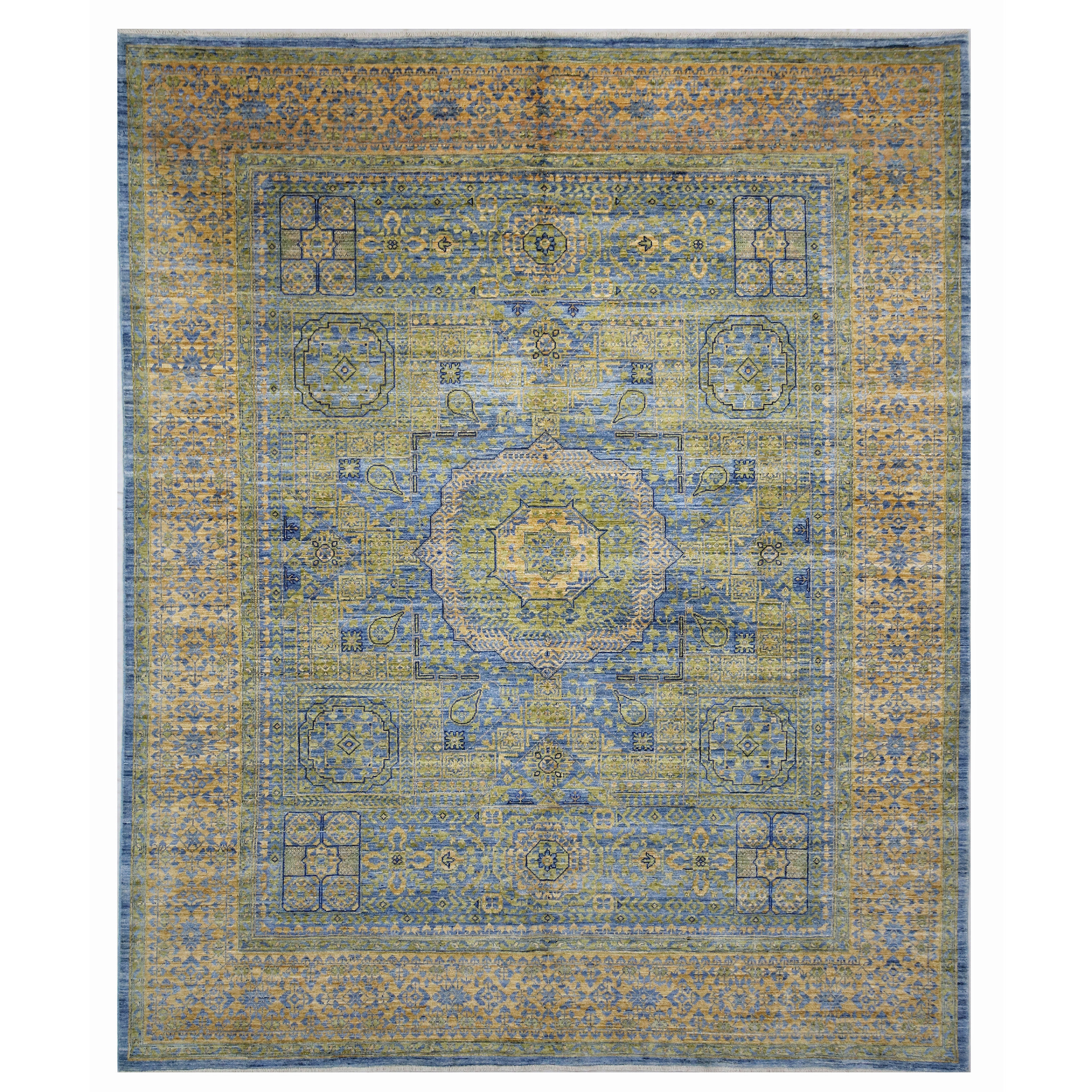 Bokara Rug Co., Inc. High-Quality Hand-Knotted Blue And Yellow Area Rug ...