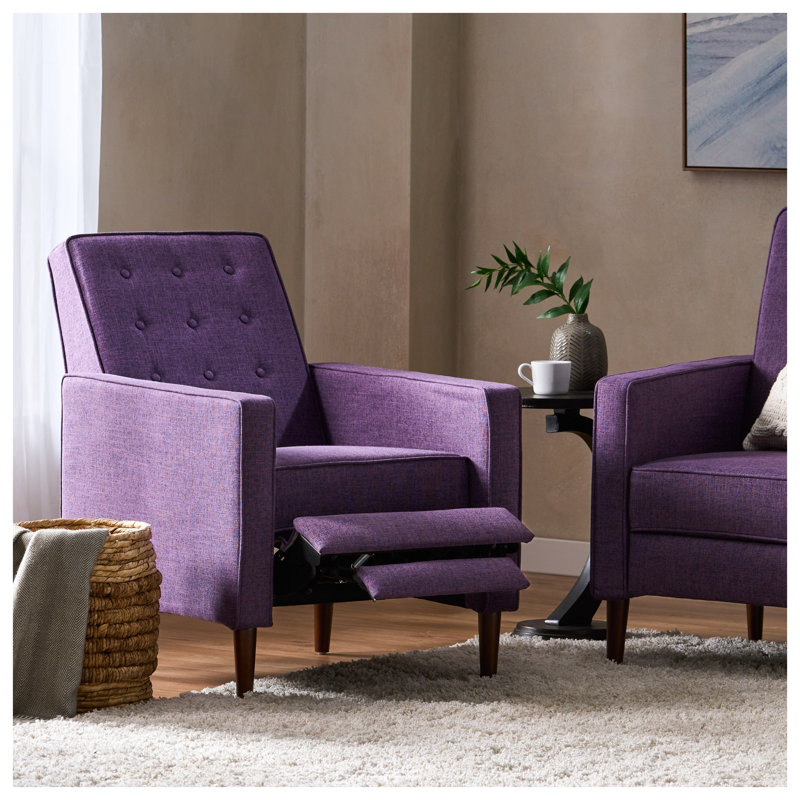 Fauteuil inclinable Mid-Century moderne en tissu mauve