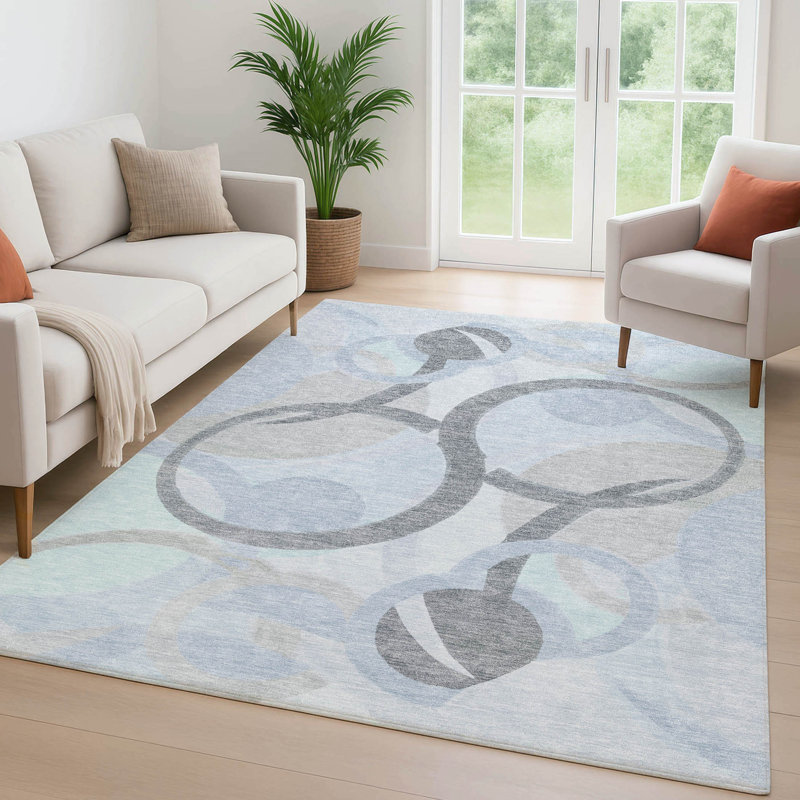 Premium Machine Washable Mayfield  geometric Rug, Taupe, 5' x 7'6"