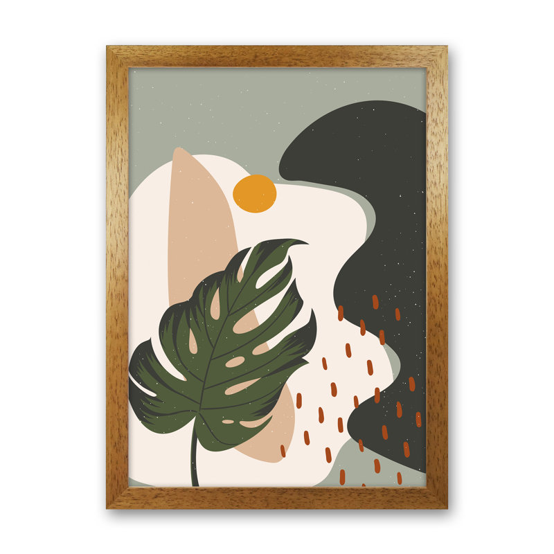 Botanical Abstract - Print, 63cm H x 46cm W x 3cm D, Brown Framed