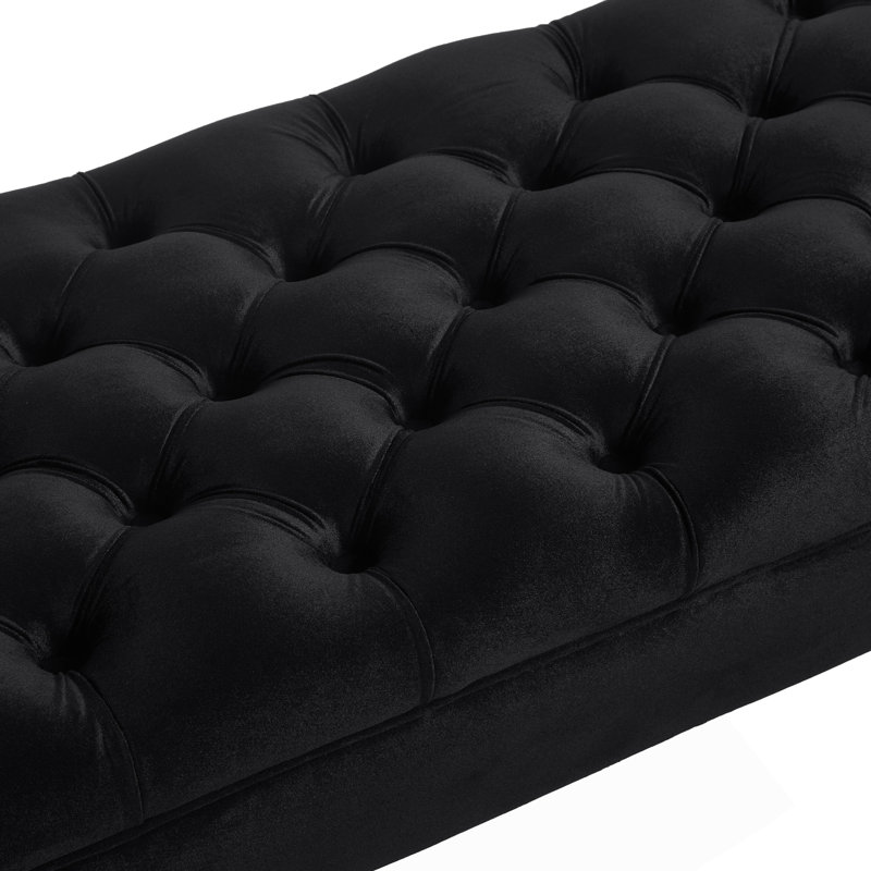 Upholstered Long Bed Bench With Tufted Buttons