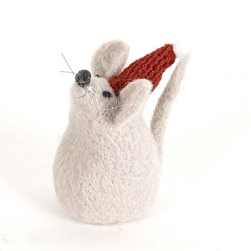 Figurine de noël feutre en tête de souris