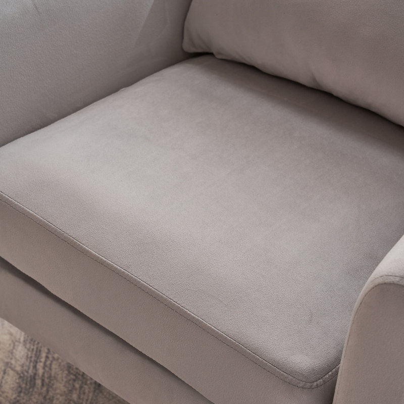 Fauteuil Azoriah, Velours gris clair