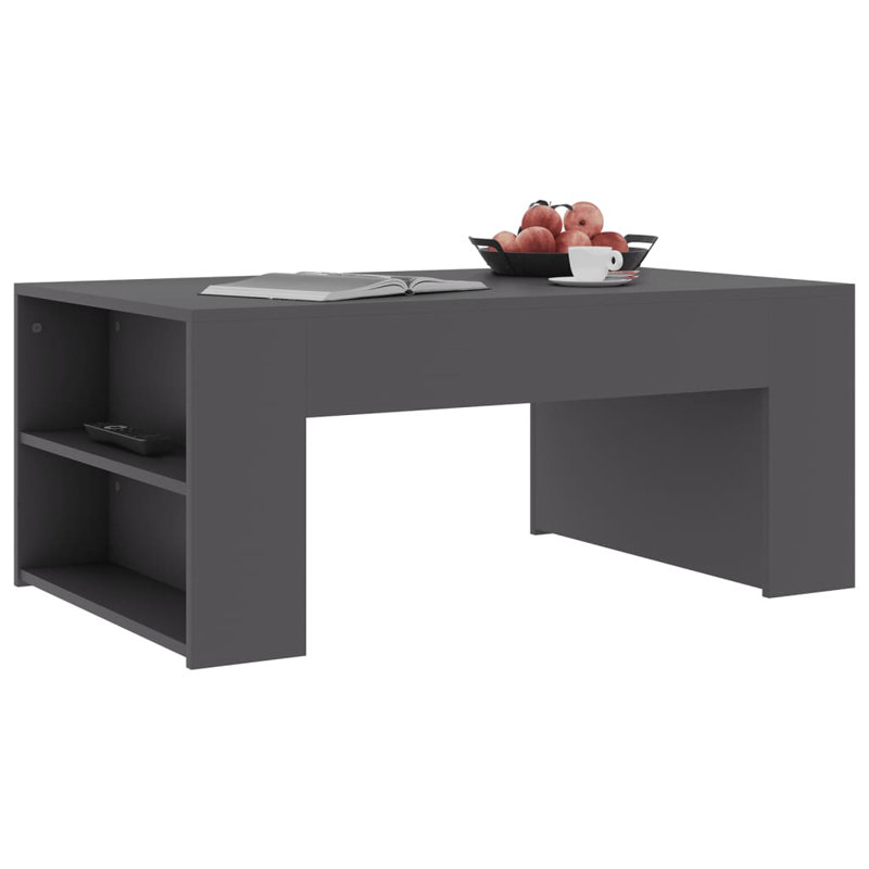 Aldren Engineered wood Frame Single Coffee Table with Storage, Gray