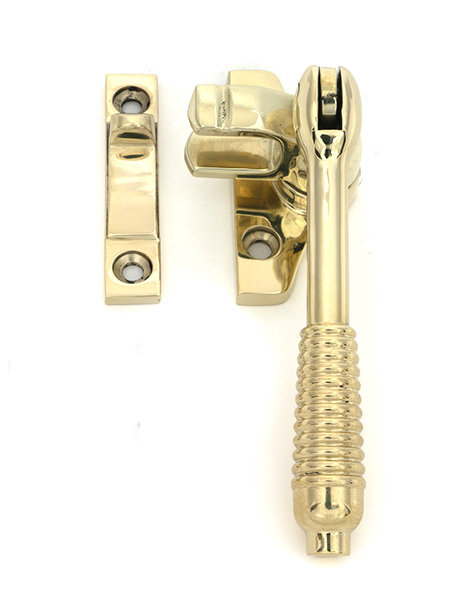 Reeded Night-Vent Locking Fastener (Steel Window), Polished Brass
