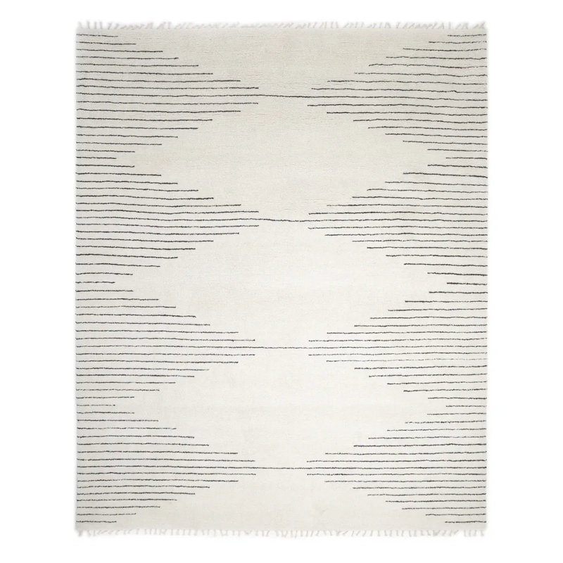 Tapis géométrique noué à la main Thurman, Rectangle de 5 pi x 8 pi