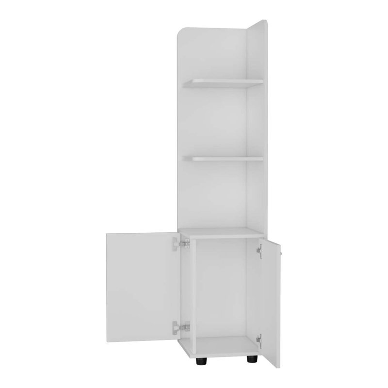 Grande armoire de rangement à 2 portes et 4 tablettes Klay - blanc