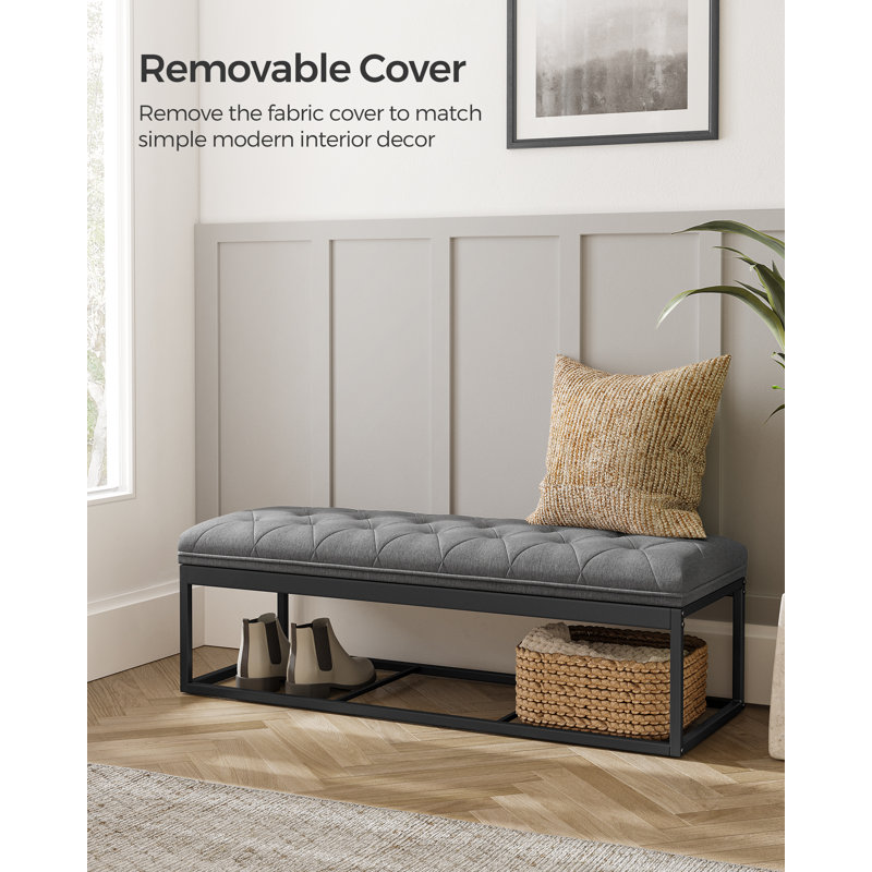 Banc de rangement avec repose-pieds en acier