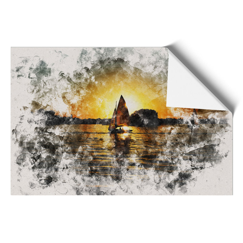 Sailing Boat Watercolour - Frameless Print, 59cm H x 84cm W x 0.1cm D