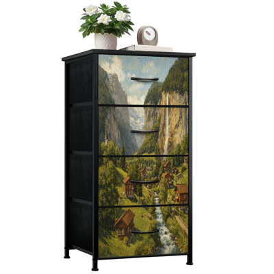 Commode pour chambre à coucher avec 4 tiroirs de rangement Lauterbrunnen Valley Suisse Commode en acier
