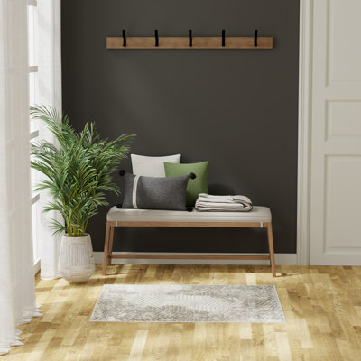 Tapis taupe moderne ivoire 2 pi x 4 pi Lafever