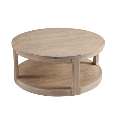 Large Curved 2 Tier Traditional Round Center Coffee Table With Wheels, Center Table