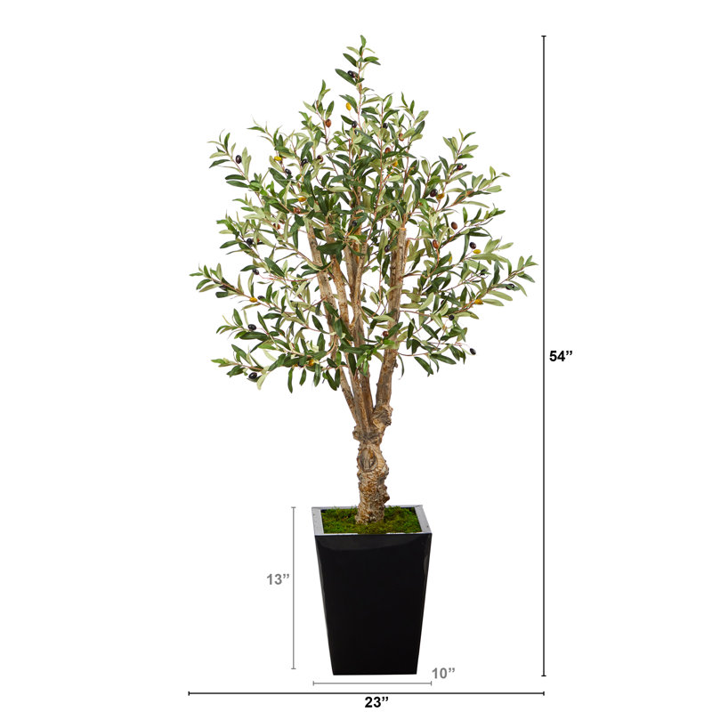 Olive artificielle en pot, H 54 po x l 23 po x P 22 po