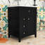 Meuble-lavabo 4 tiroirs avec lavabo en céramique, tablettes réglables et armoire de rangement-1373564224