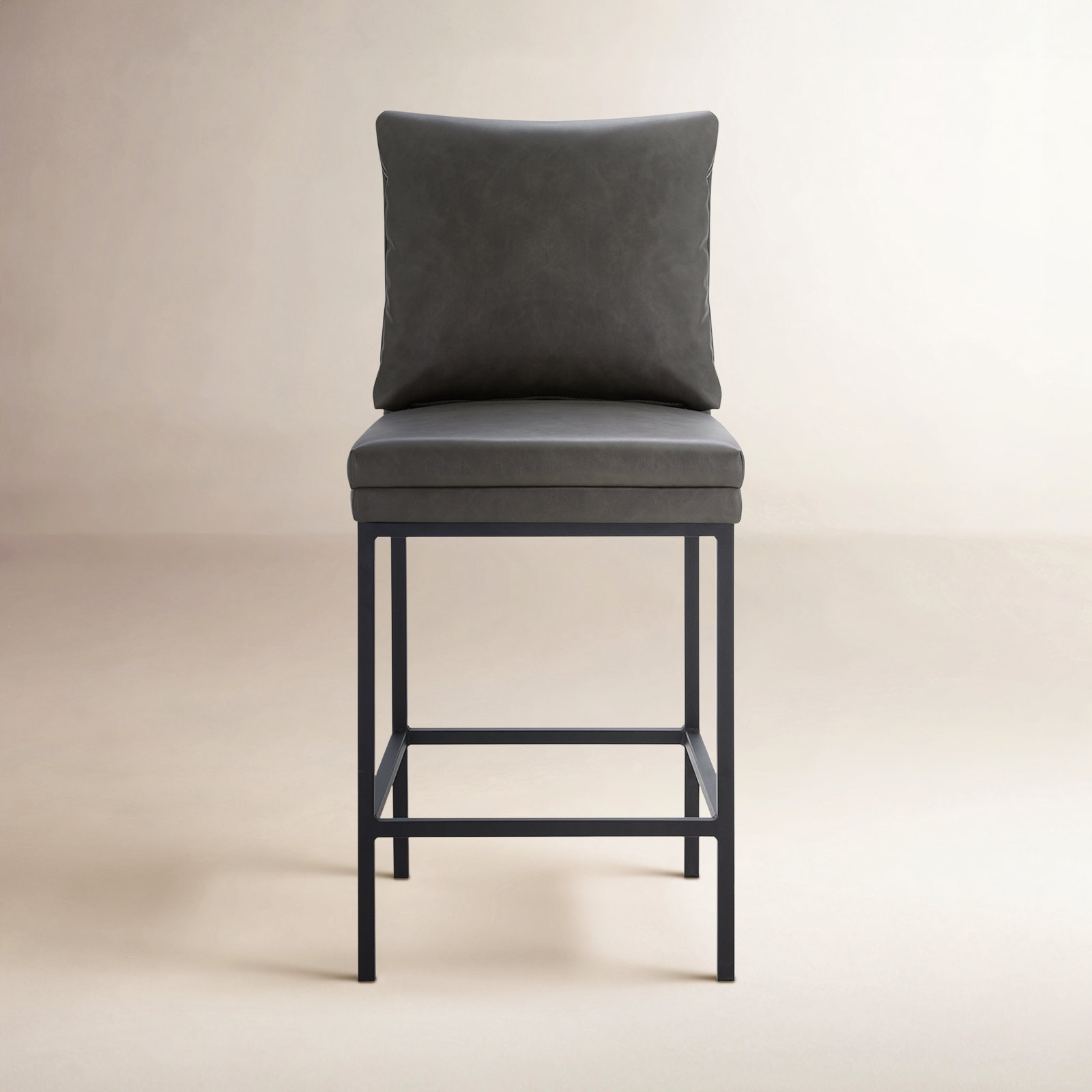 Trevor 26" Bar Stool, Copley Grey Faux Leather