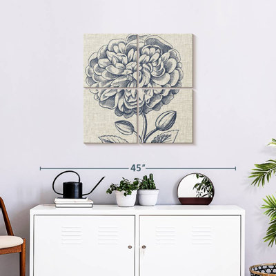Harnek Indigo Floral on Linen III
