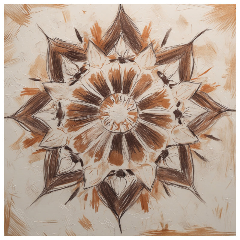 Tapisserie murale texturée mandala, 68in H x80in W with 4 Grommets