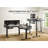 63" L Shaped Standing Desk with Drawers, Power Outlet and LED Lights, Height Adjustable-1939096041