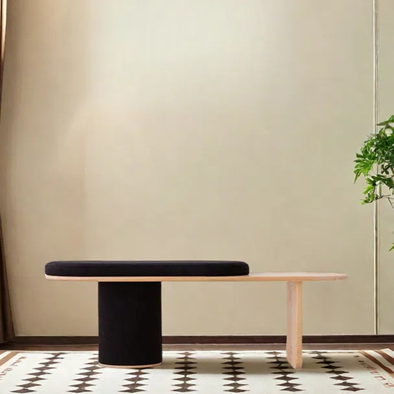 Tabouret à chaussures simple en bois massif, H 17,72 po x l 55,12 po x P 16,93 po