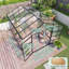 Serre en aluminium 10 x 12 pi à hauteur de gain 10 x 12 pi, panneaux en polycarbonate, base surélevée, durabilité toutes saisons